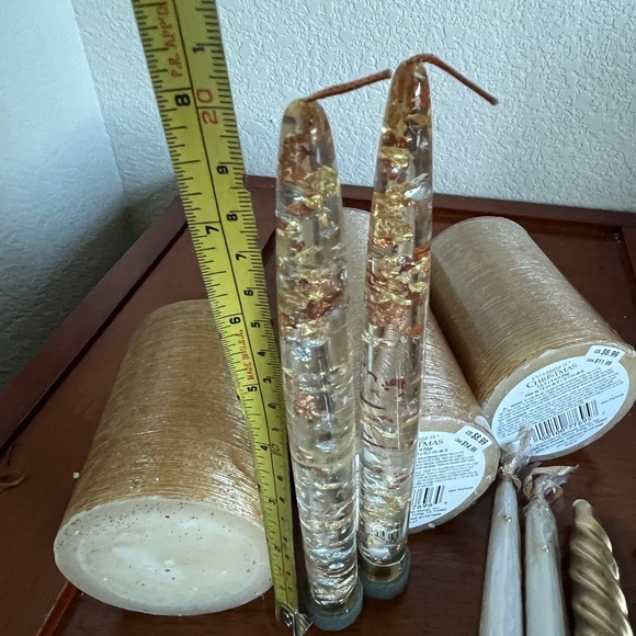 Gold Decorative Candles most New including 2 MCM glitter lucite 8” taper - Picture 8 of 11